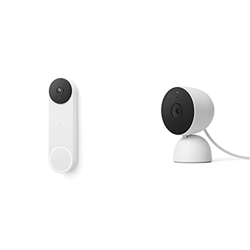 Nest Doorbell - Battery - Snow with Nest Cam Indoor - Wired - Snow Nest Doorbell - Battery - Snow with Nest Cam Indoor - Wired - Snow