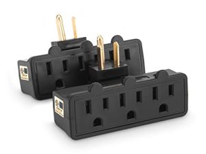 [UL Listed] Cable Matters (2-Pack) 3-Outlet Grounded 180 Degree Swivel Wall Tap