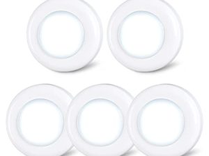 Tap Light Push Lights STAR-SPANGLED Mini Night Touch Light LED Puck Lights Portable Under Cabinet Lighting Battery Operated Powered DIY Stick On Lights Wireless Closet Counter Kitchen Cool White 5Pack