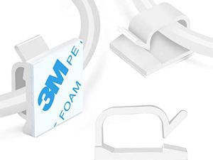 XHF 3/4” Adhesive Cable Wire Clips White 60pcs