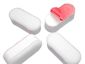 FOOFOO Bidet Toilet Seat Bumper for Bidet Attachment with Strong Adhesive White 4PACK