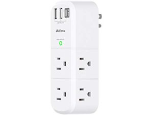 USB Outlet Extender Surge Protector - with Rotating Plug