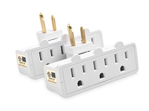[UL Listed] Cable Matters (2-Pack) 3-Outlet Grounded 180 Degree Swivel Wall Tap
