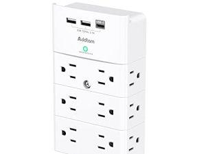 Multi Plug Outlet - Addtam Surge Protector Wall Mount with 12 Outlet Extender- 3 Sides and 3 USB Ports (1 USB-C)