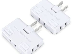 3 Way Flat Wall Outlet Extender AC Adapter - 2-Prong Swivel Mini Indoor Wall Tap Plug