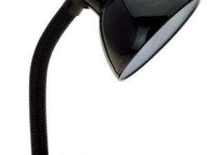 Simple Designs LD1003-BLK Basic Metal Flexible Hose Neck Desk Lamp