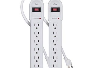KMC 6-Outlet Surge Protector Power Strip 2-Pack