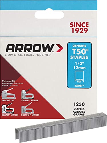 Arrow 508 Heavy Duty T50 1/2-Inch Staples for Upholstery Arrow 508 Heavy Duty T50 1/2-Inch Staples for Upholstery