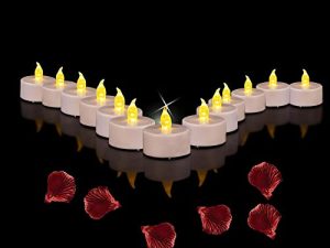 MINXIN Battery Operated Tea Lights Candles: 24 Pack Realistic and Bright Flickering Holiday Gift Flameless Candles LED Electric Tea Candles for Seasonal & Festival Party Home Decoration (Warm Yellow)
