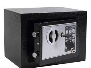 Yuanshikj Electronic Deluxe Digital Security Safe Box Key Keypad Lock Home Office Hotel Business Jewelry Gun Cash Use Storage money (Black 1)