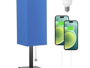 aooshine Bedside Table Lamp with 3 Levels Brightness - 2700/3500/5000K Nightstand Lamp with USB C+A Ports