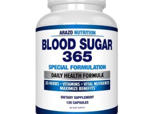 Arazo Nutrition Blood Sugar 365 Supplement - 120 Herbal Pills - 60 Day Supply