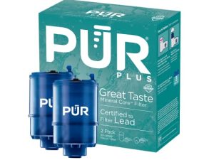PUR PLUS Mineral Core Faucet Mount Water Filter Replacement (2 Pack) – Compatible With All PUR Faucet Filtration Systems