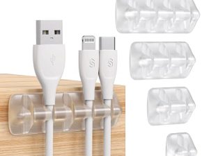 Syncwire Clear Cable Clips - Cord Holders - Self Adhesive Cable Management Organizer - Home