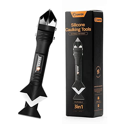 Saker Silicone Caulking Tools-3 in 1 Sealant Finishing Tool Grout Remove Scraper (Stainless Steelhead) Saker Silicone Caulking Tools-3 in 1 Sealant Finishing Tool Grout Remove Scraper (Stainless Steelhead)