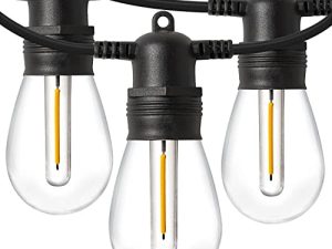 Baxstel LED Outdoor String Lights 27Ft with 10 Dimmable Edison Vintage Shatterproof Bulbs and Commercial Grade Weatherproof Strand Heavy-Duty Decorative Cafe