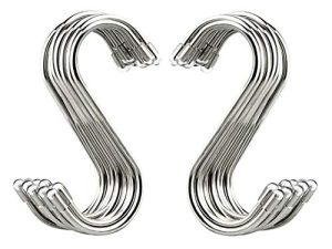 Evob 20 Pack 3.4" S Shaped Hooks Stainless Steel Metal Hangers Hanging Hooks for Kitchen