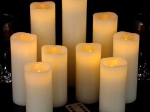 Vinkor Flameless Candles Battery Operated Candles 4" 5" 6" 7" 8" 9" Set of 9 Ivory Real Wax Pillar LED Candles with 10-Key Remote and Cycling 24 Hours Timer