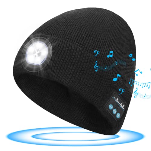 Men's Gifts Beanie with Bluetooth and LED - Christmas Stocking Stuffers Men Women 2 in 1 Rechargeable Winter Beanie V5.0 Bluetooth Hat Lighted Beanie Cap Flashlight Hat for Camping Running Fishing Men's Gifts Beanie with Bluetooth and LED - Christmas Stocking Stuffers Men Women 2 in 1 Rechargeable Winter Beanie V5.0 Bluetooth Hat Lighted Beanie Cap Flashlight Hat for Camping Running Fishing