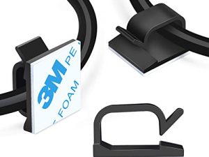 XHF 0.63” Adhesive Cable Wire Clips Black 60pcs