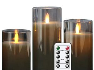 GenSwin LED Flameless Flickering Battery Operated Candles with 10-Key Remote Control