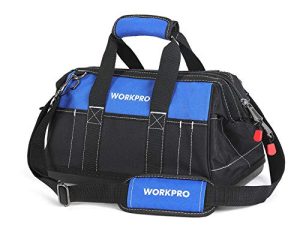 WORKPRO 16-inch Wide Mouth Tool Bag with Water Proof Molded Base