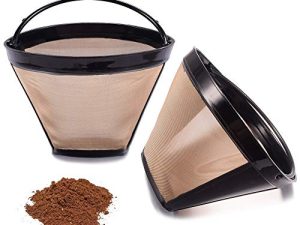 Reusable No.4 Cone Coffee Maker Filters for Ninja Coffee Bar Brewer Replacement Permanent Basket Filter (2 Coffee Filters)