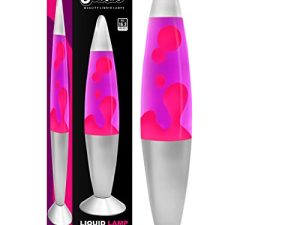 Jambo 16-Inch Beautiful Liquid Motion Lamp |Entertaining for Adults and Kids (Purple Liquid with Pink Wax