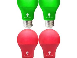 4 Pack A19 LED Red Light Bulb LED Green Light Bulb 120V E26 Base 9 Watt (60-watt Replacement) Red Bulb Red Bulb