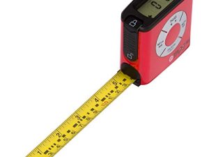 eTape16 Digital Electronic Tape Measure – For Accurate Measuring – Time-Saving Construction Tool – Red Polycarbonate Plastic– 3 Memory Functions – 16 Feet