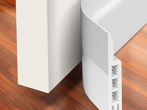 Holikme Door Draft Stopper Under Door Draft Blocker Insulator Door Sweep Weather Stripping Noise Stopper Strong Adhesive White 39" Length