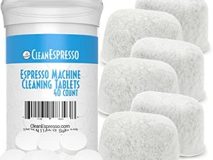 CleanEspresso Espresso Machine Cleaning Tablets and Filters For Breville Espresso Machines (40 Tablets + 6 Filters) - 2 Gram Cleaning Tablets & Replacement Water Filter - Espresso Cleaner Accessories