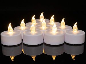 MINXIN Battery Operated Tea Lights Candles: 24 Pack Realistic and Bright Flickering Holiday Gift Flameless Candles LED Electric Tea Candles for Seasonal & Festival Party Home Decoration (Warm White)
