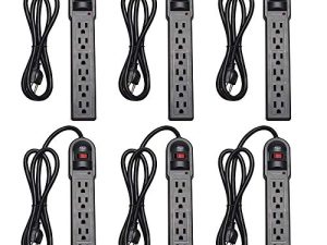 KMC 6-Outlet Surge Protector Power Strip 6 Pack