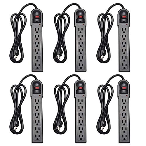 KMC 6-Outlet Surge Protector Power Strip 6 Pack KMC 6-Outlet Surge Protector Power Strip 6 Pack