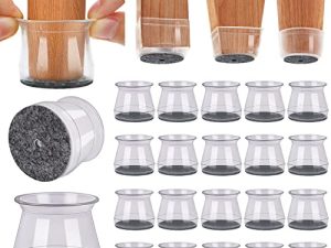 Chair Leg Floor Protectors 20Pcs Silicone Covers to Protect Floors Felt Bottom Furniture Non Slip Protector Pads Caps to Scratches and Reduce Noise