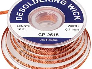 Lesnow solder wick braid with flux Super 10ft Length Desoldering Wick Braid Remover Tool Solder Sucker 1 piece No-Clean soldering Wick Wire Roll and Disassemble Electrical Components