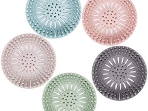 Hair Catcher Durable Silicone Hair Stopper Shower Drain Covers Easy to Install and Clean Suit for Bathroom Bathtub and Kitchen 5 Pack