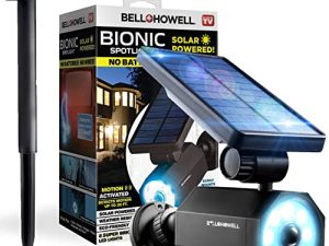 Bionic Spotlight Original LED Solar Outdoor Lights with Motion Sensor by Bell+Howell Super Bright Outdoor Solar Lights Waterproof Landscape Lighting for Yard