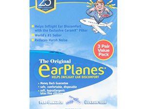 New Super Soft Adult EarPlanes® Ear Plugs Airplane Travel Ear Protection 3 Pair