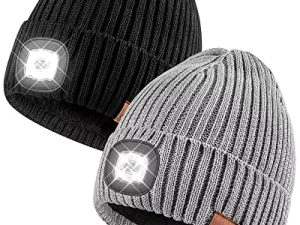 Beanie with Light for Men 2 Pack