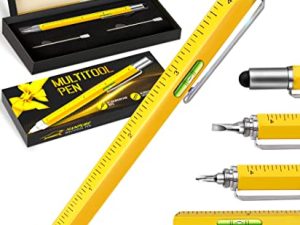 Gifts for Men Multitool Pen - Stocking Stuffers for Men Dad Cool Tool Gadget for Husband Unique Christmas Birthday Gifts for Men Who Have Everything Pocket Multi Tool Woodworker Carpenter Construction