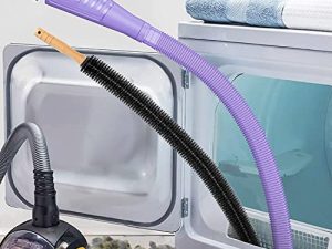 2 Pack Dryer Vent Cleaner Kit and Flexible Dryer Lint Brush Vacuum Hose Attachment Brush Lint Remover Power Washer and Dryer Vent Vacuum Hose Purple