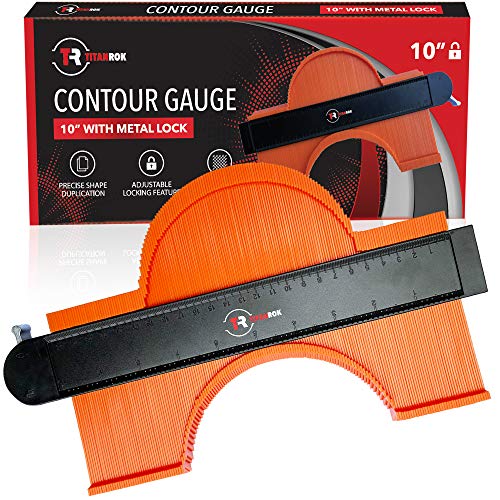 Contour Gauge Shape Duplicator - 10 Inch Profile Tool With Lock And Ruler - Corner Measuring Template Offers Shape Locking Duplication - Make Perfect Cuts for Woodworking Contour Gauge Shape Duplicator - 10 Inch Profile Tool With Lock And Ruler - Corner Measuring Template Offers Shape Locking Duplication - Make Perfect Cuts for Woodworking