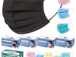 TCP Global Salon World Safety - 5 Boxes (250 Masks Adult & Child) Black