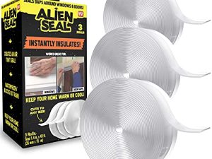 Alien Draft Seal Insulation Tape 49 Feet Transparent Silicone Weather Stripping Door Seal Strip and Under Door Draft Stopper for Window Seal and Door Bottom Seal As Seen On TV