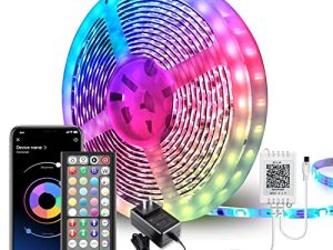 Nexillumi 65.6ft LED Lights for Bedroom Music Sync Color Changing RGB LED Strip Rope Lights 44-Key Remote
