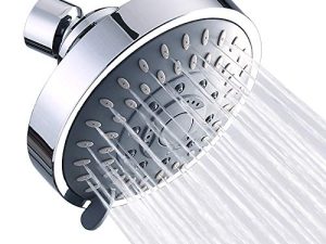 Shower Head High Pressure Rain Fixed Showerhead 5-Setting with Adjustable Metal Swivel Ball Joint - Relaxed Shower Experience Even at Low Water Flow & Pressure Aisoso