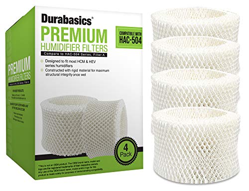 Durabasics 4 Pack of Premium Humidifier Filters Compatible with Honeywell Humidifier Filter HAC-504 Durabasics 4 Pack of Premium Humidifier Filters Compatible with Honeywell Humidifier Filter HAC-504