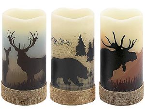 GenSwin Flameless Flickering Led Candles with Hemp Rope and 6H Timer